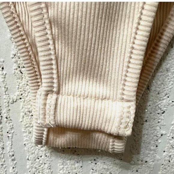 Women’s Beige Ribbed Bodysuit with Scoop Neck – Size M - Picture 3 of 6